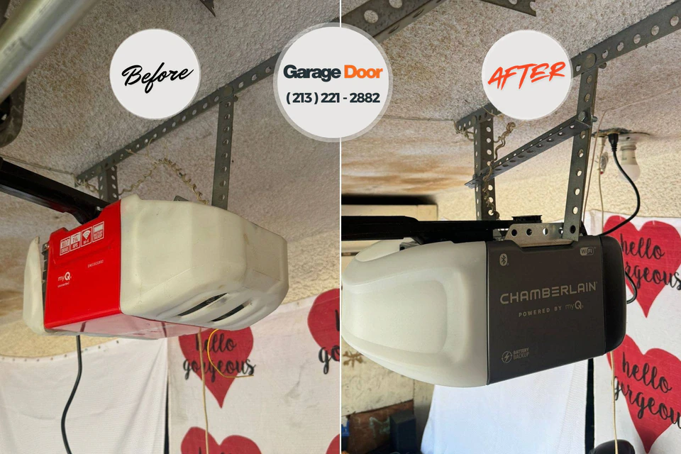 Before and after: garage door repair Gordon, GA
